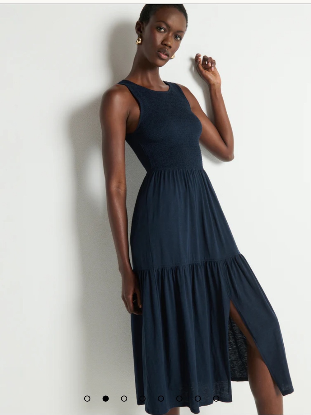 Nation LTD Navy Sleeveless Midi Dress